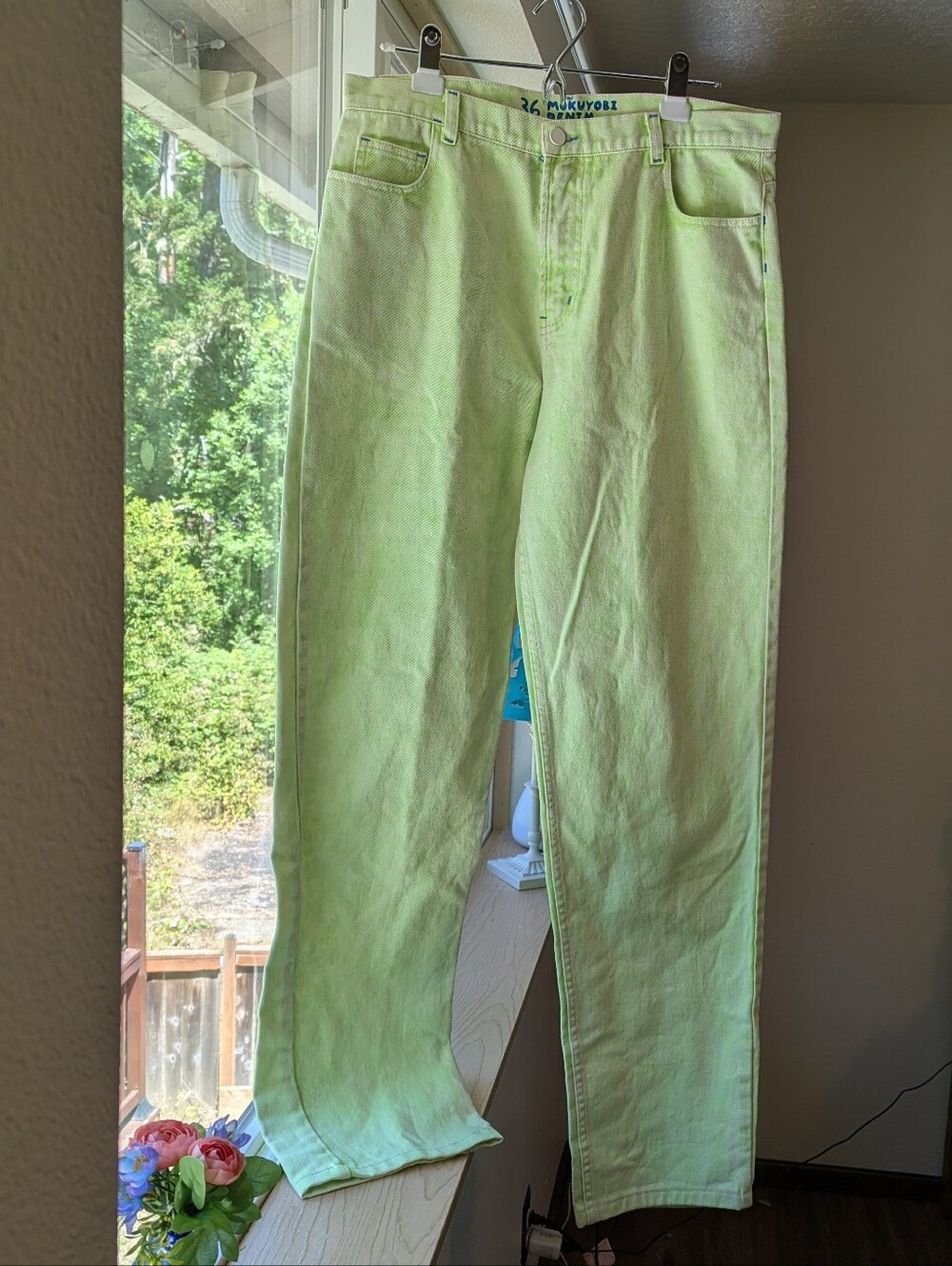 Limited Edition Neon Acid Wash Mokuyobi Jeans In Honeydew, NWOT